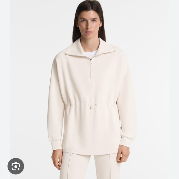 OYSHO NWT half zip sweatshirt with modal 2937/791 cream - Picture 1 of 7